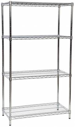 Chrome wire shelving unit