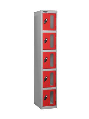 Probe-5-door-vision-panel-anti-stock-theft-locker-red