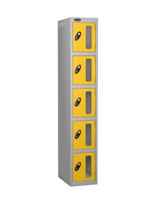 Probe-5-door-vision-panel-anti-stock-theft-locker-yellow