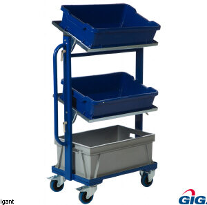 Tilting Shelf Bin Trolley