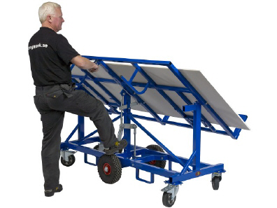 steel board trolley manoeuvring