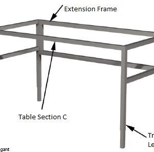 Front C-Rail for Basic H-Frame Workbench 300kg UDL