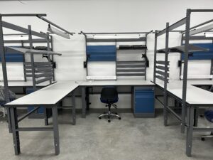 workstation set up in workshop